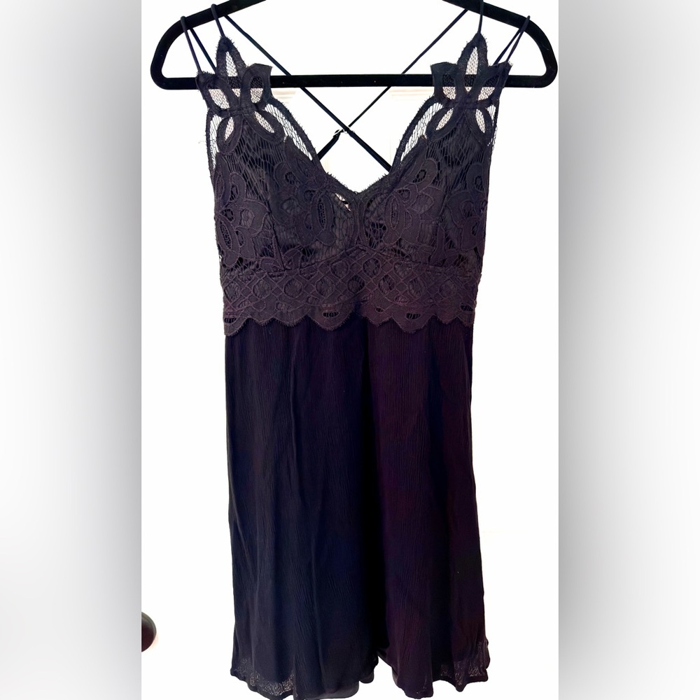 miami Black Lace Bodice Mini Dress